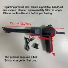 六合一迷你吸尘器，大功率无线手持吸尘器，可充电便携式吸尘器，具备紧急功能：安全带切割器、尖头破窗器；集集除尘、吸尘、充气于一体的多功能吸尘器，适用于汽车、家庭、办公室、宠物等多种场景。 - B2047 - 查看 3