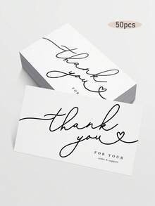 50pcs/Pack Wholesale Thank You Cards, Professional Business Thank You Cards Suitable For Beauty Salons, Technicians, Studios, Freelancers, Beneficial For Customer Loyalty And Brand Building - Loyalty Card - View 8