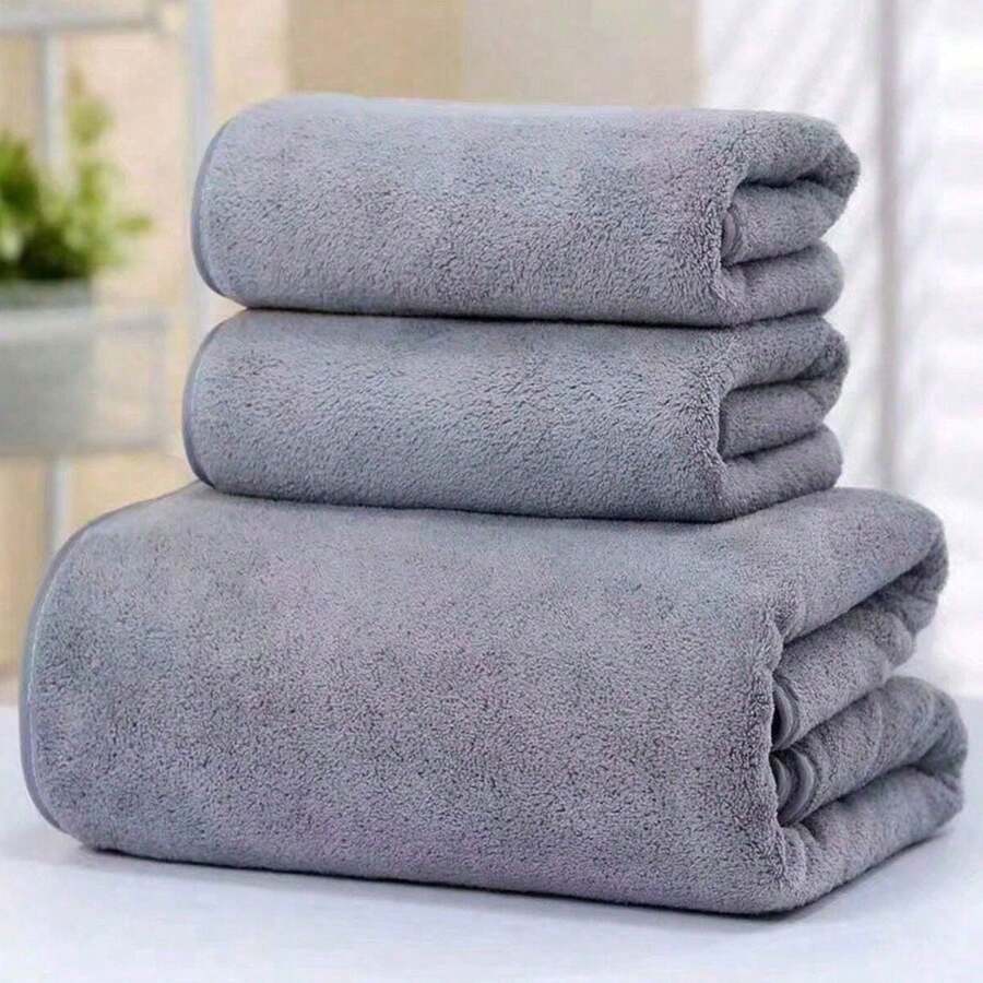 Coral Fleece Thickened Towel, Soft & Absorbent Bath Towel For Men, Women, Adults, Couples, Students, Home Use, Quick Drying