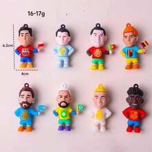 1set New Hot Selling 2026 World Cup Figurine Cartoon Keychain Figurine Backpack Pendant Car Small Gift Peripheral Keychain Birthday Gift New Year's Gift(Stochastic Style) - Multicolor - View 3