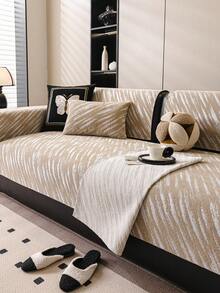 1件装柔软雪尼尔沙发垫套，四季通用沙发座垫保护套，现代简约防滑沙发垫，防尘可水洗，卡其色清新柔软，宠物友好，适用于组合沙发、卧室、办公室、客厅 - 卡其色 - 查看 7