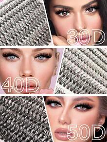 640 PCS Individual Cluster Lashes With Bond&Seal Glue + Tweezer | 3D/4D/5D Styles For Voluminous&Natural Look - Hypoallergenic, Reusable, Beginner Friendly - Black - View 4