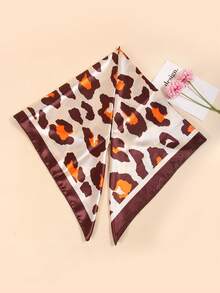 1 chiếc khăn quàng cổ/khăn bandana in họa tiết dài 90cm, phụ kiện thời trang nữ phù hợp cho bãi biển, kỳ nghỉ và sinh hoạt hàng ngày, giúp làm nổi bật trang phục của bạn. - cà phê đen - Xem 2