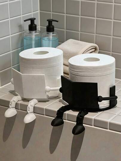 1 pieza Soporte de papel higiénico independiente con forma de silla, dispensador de pañuelos de resina ABS impermeable y creativo, accesorio de decoración de baño adecuado para alquileres, excelente para regalos de Navidad, San Valentín, cumpleaños, aniversario, Día de los Inocentes, Acción de Gracias