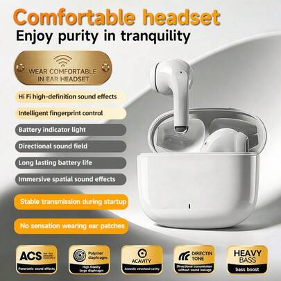 NEW SENYANG 森阳新款真无线入耳式TWS情侣耳机，迷你情侣耳塞，音乐耳塞，游戏耳机，高保真低音立体声，ENC高清通话耳机，适用于安卓和苹果手机，运动耳机，智能耳机，情人节礼物