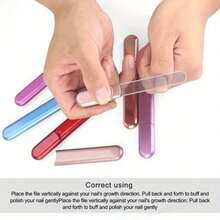 Premium Glass Nail File, Salon-Grade Nail Polisher Suitable For Natural And Acrylic Nails, Unisex Christmas Gift, Apricot Color, Applicable For Toenails And Foot Cleaning - Multicolor - View 1