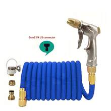 Retractable Rubber Magic Garden Hose, Multifunctional Water Gun Set, Suitable For Gardening, Farm Irrigation And Cleaning Tools - A - View 12