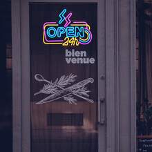 1个箭头形USB供电可调亮度霓虹灯，亚克力材质 - 玫紅+金黃+藍色 - 查看 3