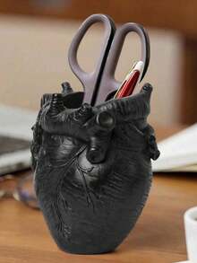 Realistic Human Heart Shaped Storage Container – Unique Makeup Brush & Pencil Holder - Heart Pen Holder - View 3