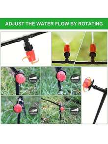 花园灌溉系统滴灌套件，带可调节喷嘴滴灌软管，节水型自动灌溉套件，适用于花园温室、花园草坪 - 灌溉套裝 - 查看 7