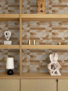 BVL Wall Paper - Warm Wood and Stone Texture - View 5