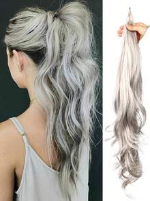 32 Inch Synthetic Ponytail Extensions, Extra Long Flexible Wrap Around Ponytail, Golden Color, For Daily Wear - Multicolor - View 22