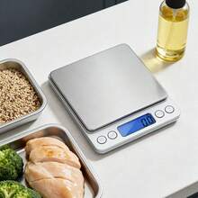 1pc Compact Digital Kitchen Scale, Stainless Steel LCD Electronic Smart Food Scale, Small Gram Baking Scale, Jewelry Scale, Coffee Scale, Herbal Scale, Kitchen Supplies, Cooking Tools - Silver - View 7