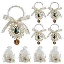 4PCS Organza Bags With Saint Jude/Virgin Mary Medal Door Hanger ,Rosary Catholic Gifts Set For Car Hanging Charm Home Door Hanger Decor - Multicolor - View 13