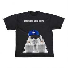 Kikes Hernandez Back To Back World Series Champs 2025 Middles Fingers Baseball Vintage Look Boxy T Shirt Bootleg - 款式5 - 查看 1