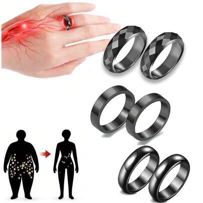 Xiacheng 1枚赤铁矿戒指，真赤铁矿扁平戒指，男女通用，抗焦虑，缓解创伤后应激障碍，男士戒指，有助于消除负能量，平衡焦虑，多种款式可选。