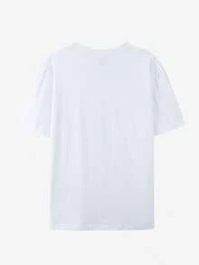 Disney, Family Matching Outfits, 200g, Heavyweight, Short Sleeve, T-Shirts, 4 Family Members - Boy In White - View 3