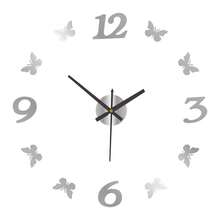 Glow-In-The-Dark Creative Clock, No Drilling Required, Butterfly Wall Clock For Living Room Bedroom, Acrylic Silent Wall Clock - 1PC - View 5