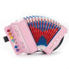 Small 7 Key Accordion Children's Musical Instrument Gift - Pink - View 7