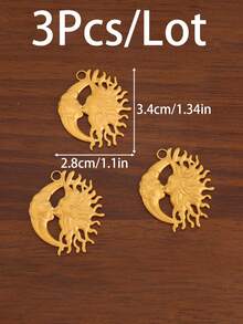 3Pcs/Lot 18K Vacuum Plated Stainless Steel Sun & Moon Charms, Vintage Casting Celestial Sun Pendants Charms For DIY Jewelry Making Earrings Bracelets Necklaces Findings Accessories - Pendant - View 23