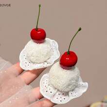 New Cute Cherry Cake Hair Clips For Women Girls Sweet Children Autumn/Winter Hair Accessories Student Gifts - A1 - Xem 1