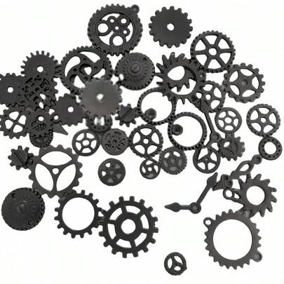Steampunk Gears Accessories Decor DIY Metal Pendants Charms Cog Wheel Set For Crafting Jewelry Making Halloween Decoration