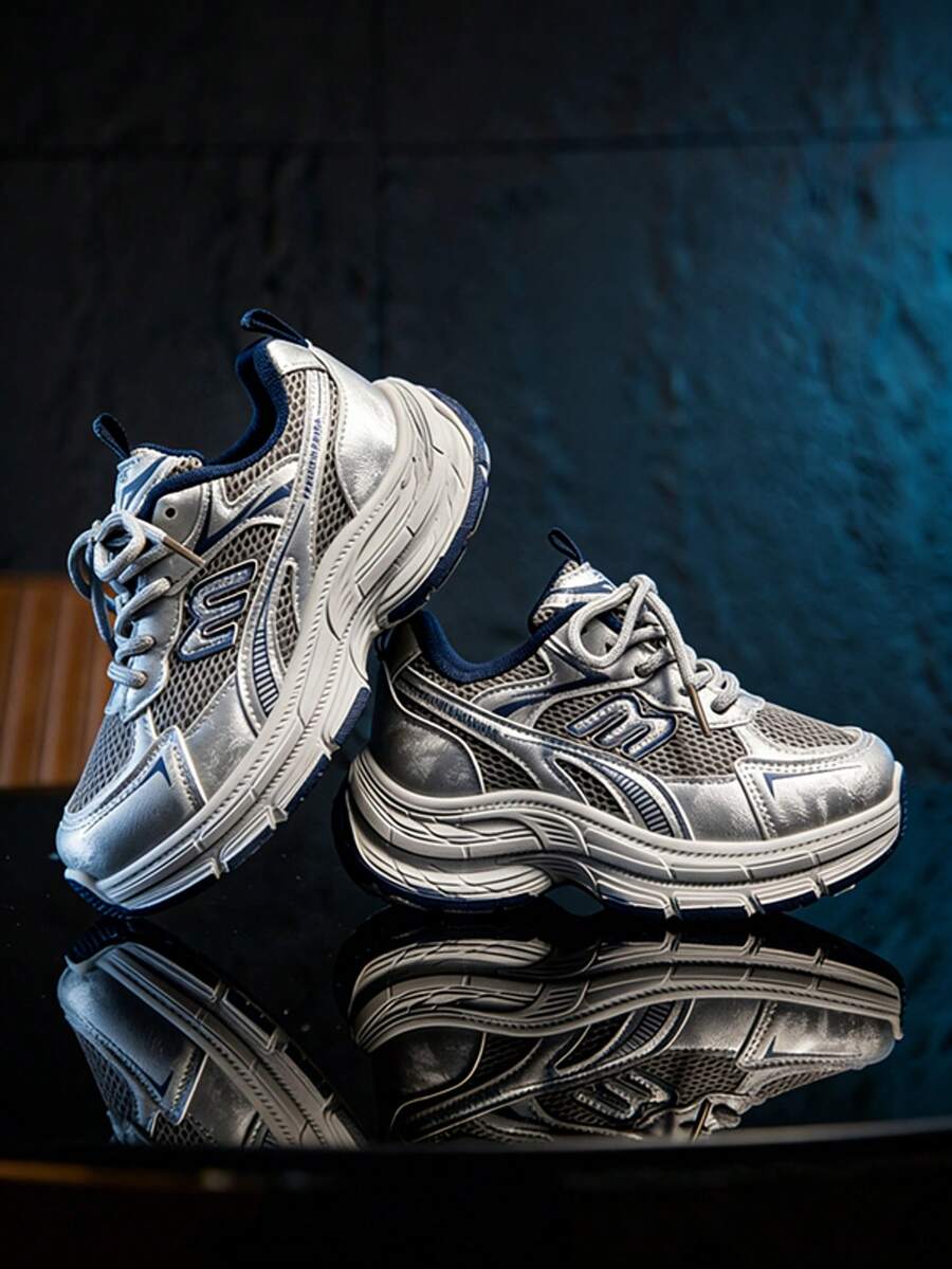 2026春秋新款男女童运动鞋，儿童透气网面运动鞋，休闲跑步鞋 - 灰色 - 查看 1