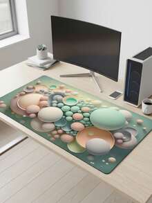 3XL 超大号光滑全覆盖游戏鼠标垫，防水防滑可水洗锁边，尺寸 39.37 英寸 x 19.69 英寸，防滑橡胶底布表面，黑色波浪纹，超大号 XXL 鼠标垫，游戏鼠标垫，桌面垫，电脑桌垫，办公桌垫，桌面保护垫，兼容有线和无线鼠标，办公和游戏两用，水墨风格高级礼品，母亲节礼物 - 查看 1