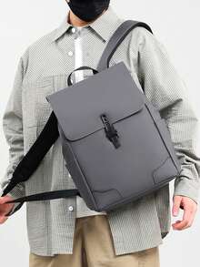 1个新款简约大容量商务旅行笔记本电脑背包，男士日常通勤大学生背包 - 彩色 - 查看 5