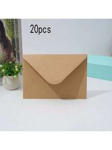 20/50个复古风格白色/黑色牛皮纸空白信封，大/中/迷你尺寸，适用于婚礼请柬、生日派对礼物、圣诞节庆祝活动 - 長方形 - 查看 11