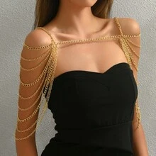 1 pieza Cadena corporal personalizada de varios niveles y hueca, estilo europeo y americano - Cadena de hombro - Ver 3