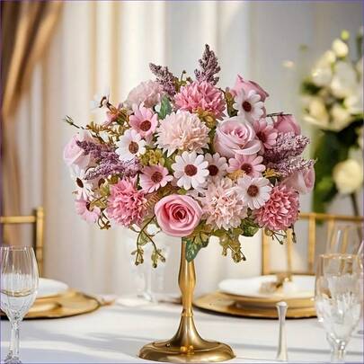 1pc Large Artificial Peony Flower Bouquet, Wedding Decor DIY Wreath Material, Bridal Bouquet, Wrist Corsage, Boutonniere, Headpiece Accessory, Wedding Car Decor, Arch Decor, Home/Restaurant/Bedroom Vase Decor, Birthday Party Decor, Valentine's Day & New Year Gift, Graduation Gift