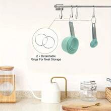 8件套带刻度的量杯量勺套装 - 坚固的不锈钢手柄 | 可堆叠，节省空间设计，材质优良，可用洗碗机清洗 - 厨房工具，实用创意礼品，烘焙必备 - 彩色 - 查看 5