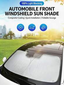1pc 57.09in/55.12in Long Portable Silver Car Windshield Sunshade, Heat Insulating Front Windshield Cover For Car Interior Accessories, Easy To Fold And Store, Fits Most Models Including SUV And Sedan, Sun Curtain, RV Essential, RV Accessory, Car Window Cover, Car Sunshade, Car Accessory, Car Sun Visor, Ideal For Spring/Summer/Autumn Car Sunshade - Multicolor - View 9