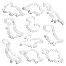 10pcs Dinosaur Stainless Steel Cookie Cutter Set: T-Rex, Pterodactyl, Triceratops, Jurassic Baking Mold Set - Dinosaur 10-piece Set - View 4
