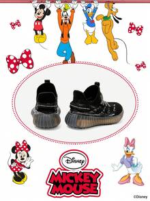 Authorized Collaboration With Mickey Mouse | A Pair Of Disney Children's Sneakers, Suitable For Daily, Festival, Sports, And Outdoor Wear. It Fits The Foot Comfortably, Is Anti-Slip, Wear-Resistant, And Breathable (Boys' Sneakers, Boys' Board Shoes, Children's Sneakers, Girls' Sneakers, Girls' Board Shoes) - Black - View 3