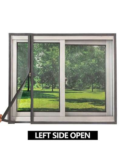 Nueva red mosquitera con cremallera gris, para uso en verano, anti-mosquitos, lavable, fácil instalación, autoadhesiva sin necesidad de perforar