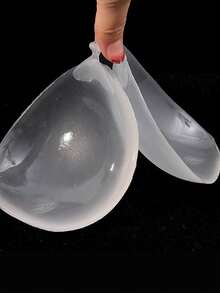 无肩带隐形胸垫 | 强力粘性硅胶丰胸贴 | 可重复使用防水硅胶无背胸贴，适合泳装、比基尼、跑步和日常穿着 - 無色 - 查看 3