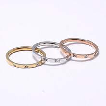 Bộ 3 chiếc nhẫn thời trang nữ bằng thép không gỉ, đính đá Cubic Zirconia 2mm, ba màu, có thể xếp chồng lên nhau, giữ màu tốt, ít gây dị ứng, thích hợp làm quà tặng. - Nhiều màu - Xem 12