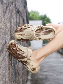 2026 New Breathable Sandals Men, Thick Sole Anti-Slip Soft Bottom Fashionable Beach Slippers - Khaki - View 4