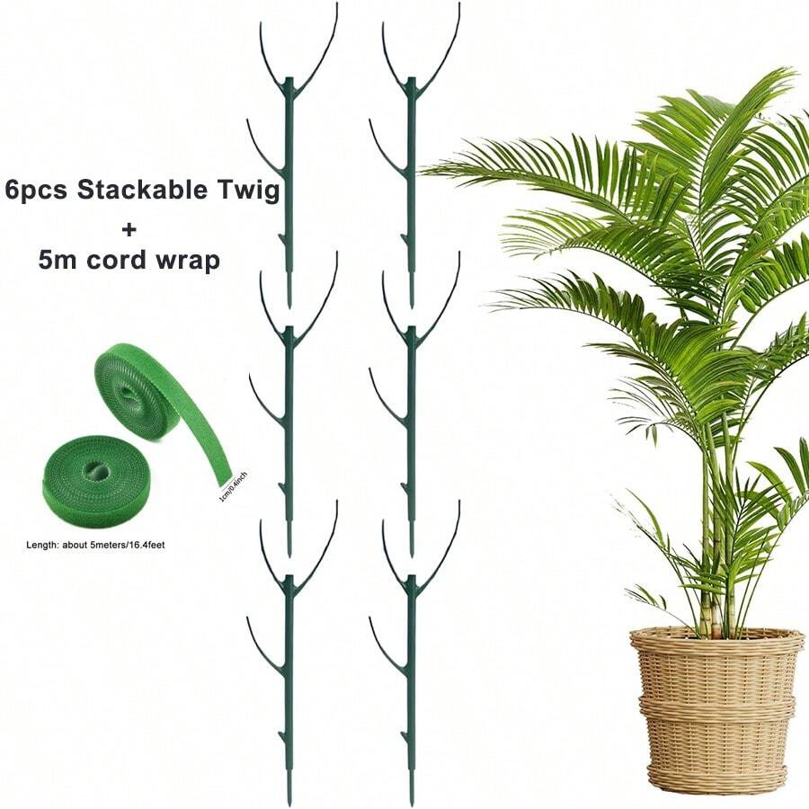 7pcs Stackable Tree Branch Plant Support Rack, Stackable Plastic Plant Support Structure Suitable For Indoor And Outdoor Potted Plants, Vines, Flowers
