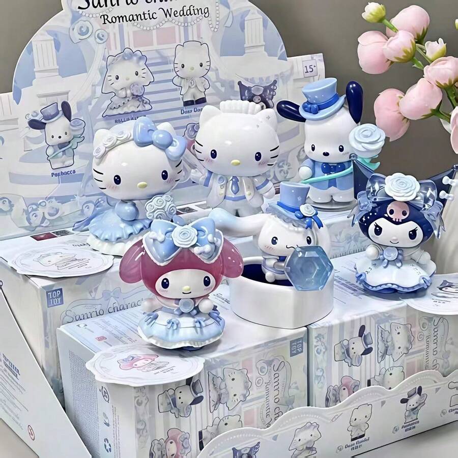 SANRIO 1/3/6 件装创意浪漫婚礼系列盲盒玩具，非常适合情人节、七夕节和婚礼装饰及礼品（手工制品，存在细微瑕疵，敏感者请谨慎购买） - 彩色 - 查看 1