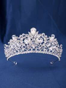 1pc Elegant Queen Crown Bridal Wedding Hair Accessory, Luxurious Headpiece For Women Formal Events, Coronas, Tiara - Multicolor - View 6