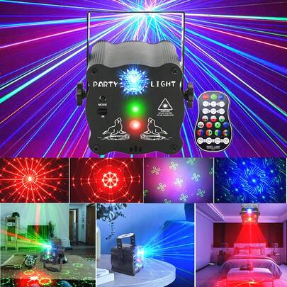 Portable Mini Stage Lighting With Remote Control, Voice-Activated USB-Powered Bright RGB LED Projector Light, Suitable For Indoor Decoration, Birthday Gift, Bar, Karaoke, Christmas Performance, Home Party, Celebration