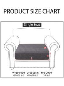 1pc Plush Sofa Slipcover, Stain-Resistant Anti-Slip Sofa Seat Cover, All-Season Sofa Protector, Pet-Friendly Sofa Pad Cover, Machine Washable Non-Fading Non-Shedding Elastic Sofa Cushion Cover, Fits Single/Loveseat/3-Seater/4-Seater Sofa, L-Shaped Sofa, Sofa Backrest Cover - Dark Gray - View 7