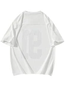 Chinpeno Áo thun nam chất liệu jersey gân nổi, in số, phong cách đường phố cổ điển, áo casual mùa hè. - trắng - Xem 6