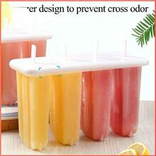 1pc Ice Cream Making Mold, 4-Grid Popsicle Mold, Reusable DIY Homemade Popsicle Maker, Kitchen Tool - Multicolor - View 7