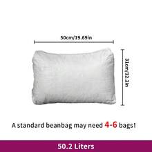 Beanbag Filling, Lazy Sofa Refill, White Polystyrene Foam Balls, DlY CraftBeads, DIY Crafts Stuffing, Beanbag Filler,Toy Pet Nest Pillow Filling - View 8