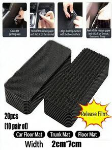 20片/40片装地毯防滑夹，强力防卷曲防滑胶带，沙发垫固定器，双面地毯夹，防止地毯移位和卷曲，可重复使用的防滑地毯胶带，防滑固定器，适用于硬木、瓷砖和大理石地板地毯垫，双面地毯固定器，用于固定地毯边缘 - 黑色 - 查看 16