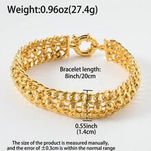 Vòng tay hạt đồng mạ vàng 18K, dài 7-8 inch, thiết kế khóa kiểu hàng hải, thanh lịch và phù hợp cho phụ nữ đeo hàng ngày, dự tiệc và các buổi liên hoan. - Vàng - Xem 9